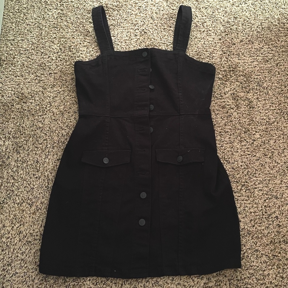 Black denim dress